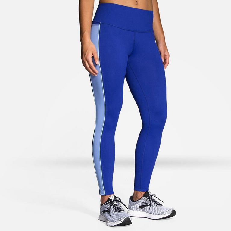 Brooks Women's GREENLIGHT Running Leggings - Blue - Canada (XDHQV-2967)